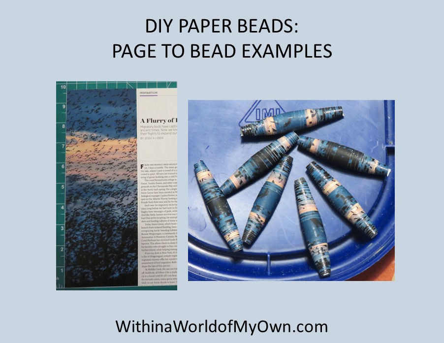 DIY paper bead page to bead example