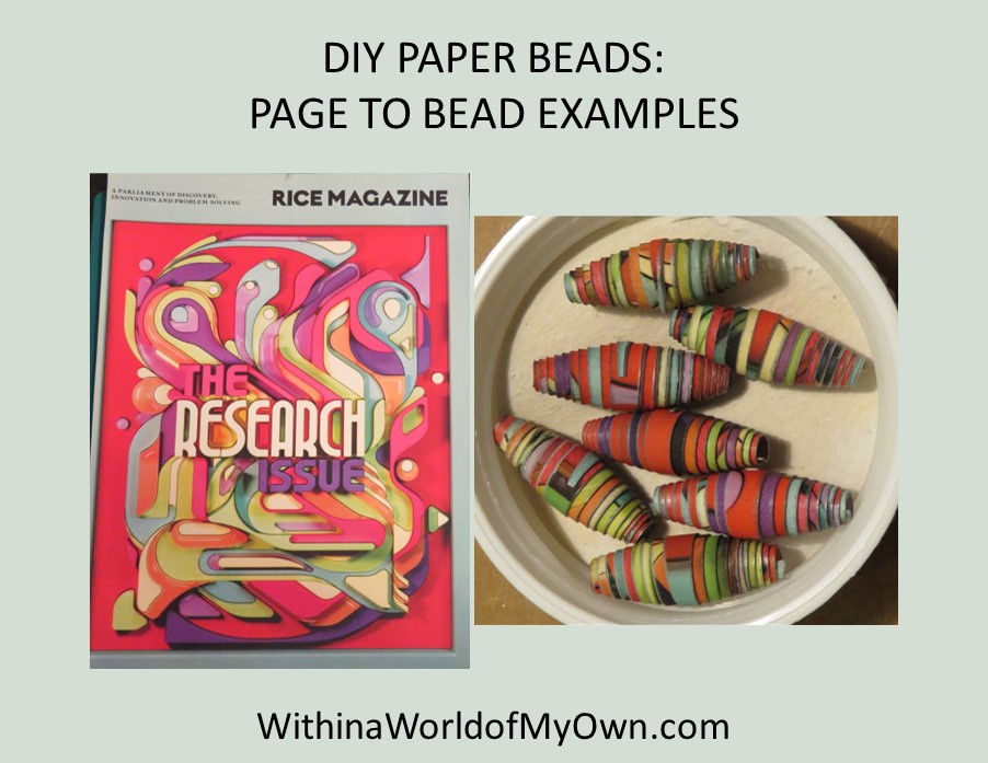 Paper bead page to bead example