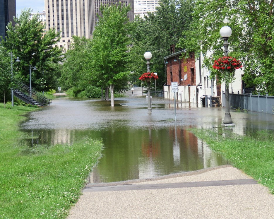 Flooded restaurant in old grain elevator - 6/29/24 - St Paul, MN