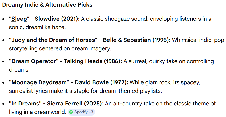 AI-generated list