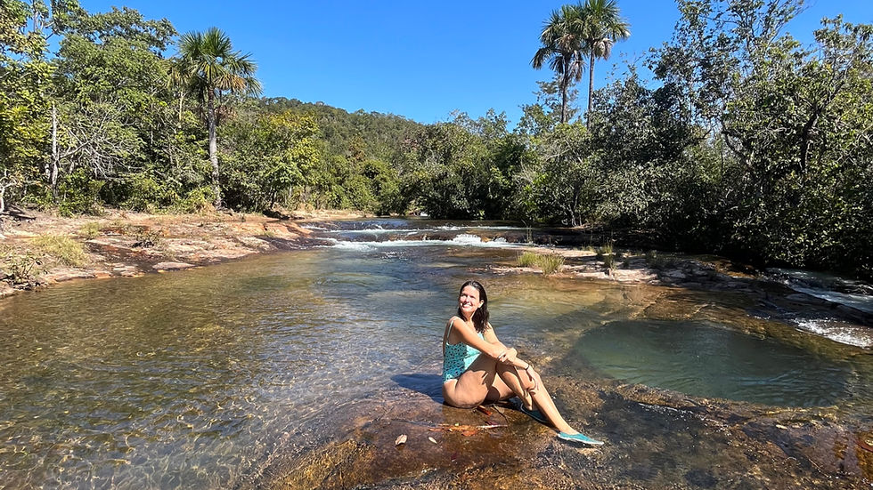 Banho na piscina natural do vale do Chico