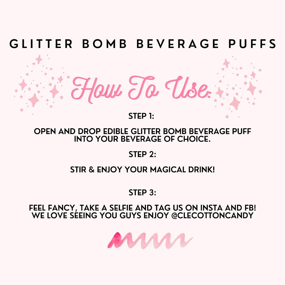 GLITTER BOMB BEVERAGE PUFFS (5 PACK) | CLECottonCandy