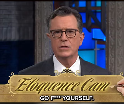 Stephen Colbert tells Trump ‘go f yourself’ as he warns gloves are off after cancellation