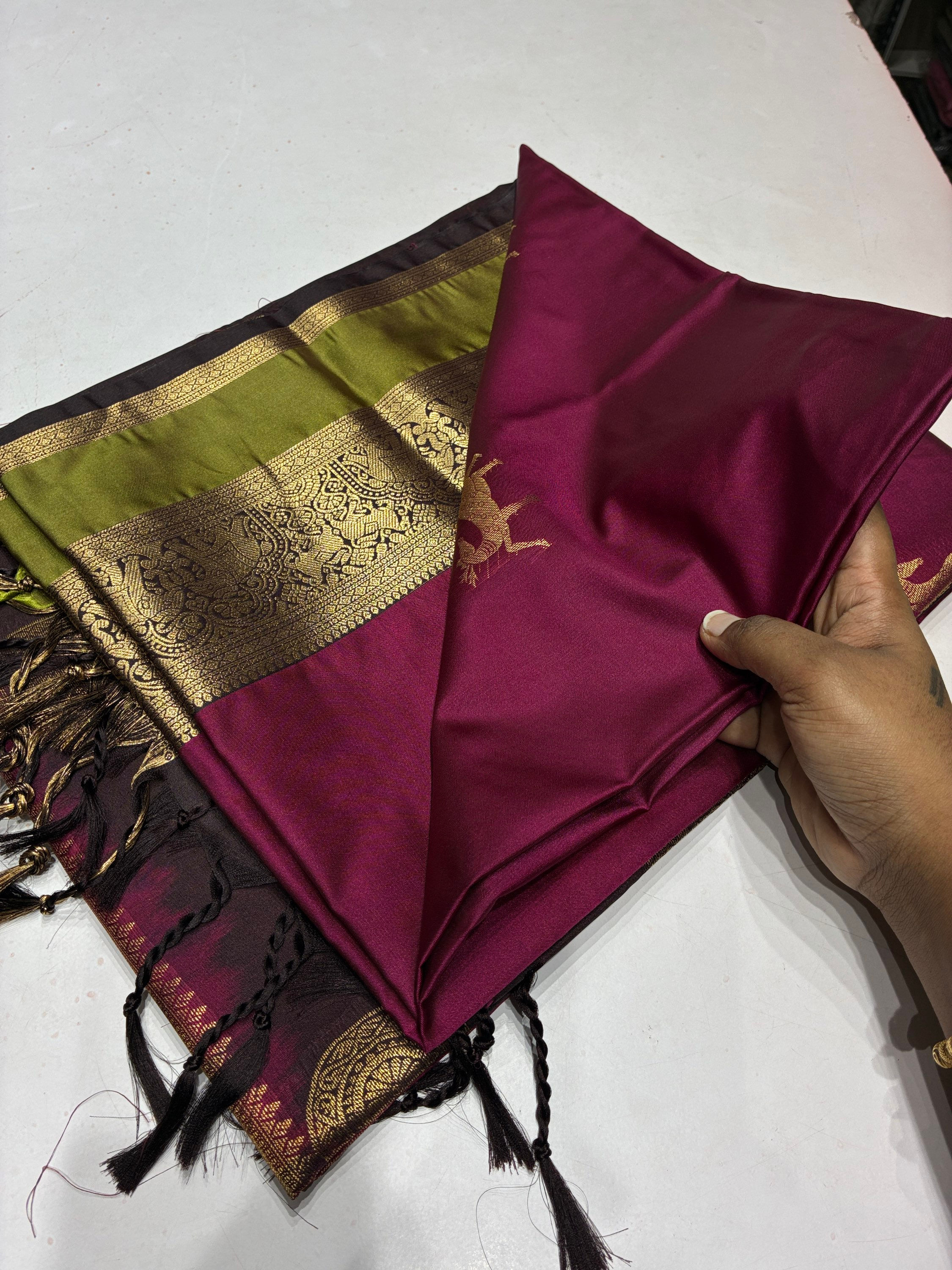 kumkum coffee Deer Pure silk inspired