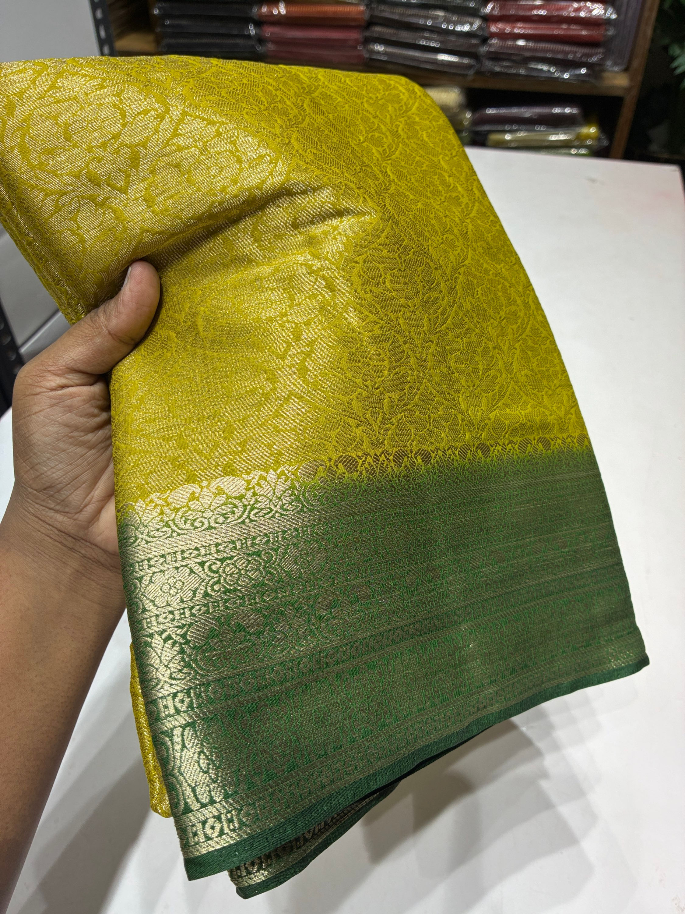 Mysore silk - Mehandi green
