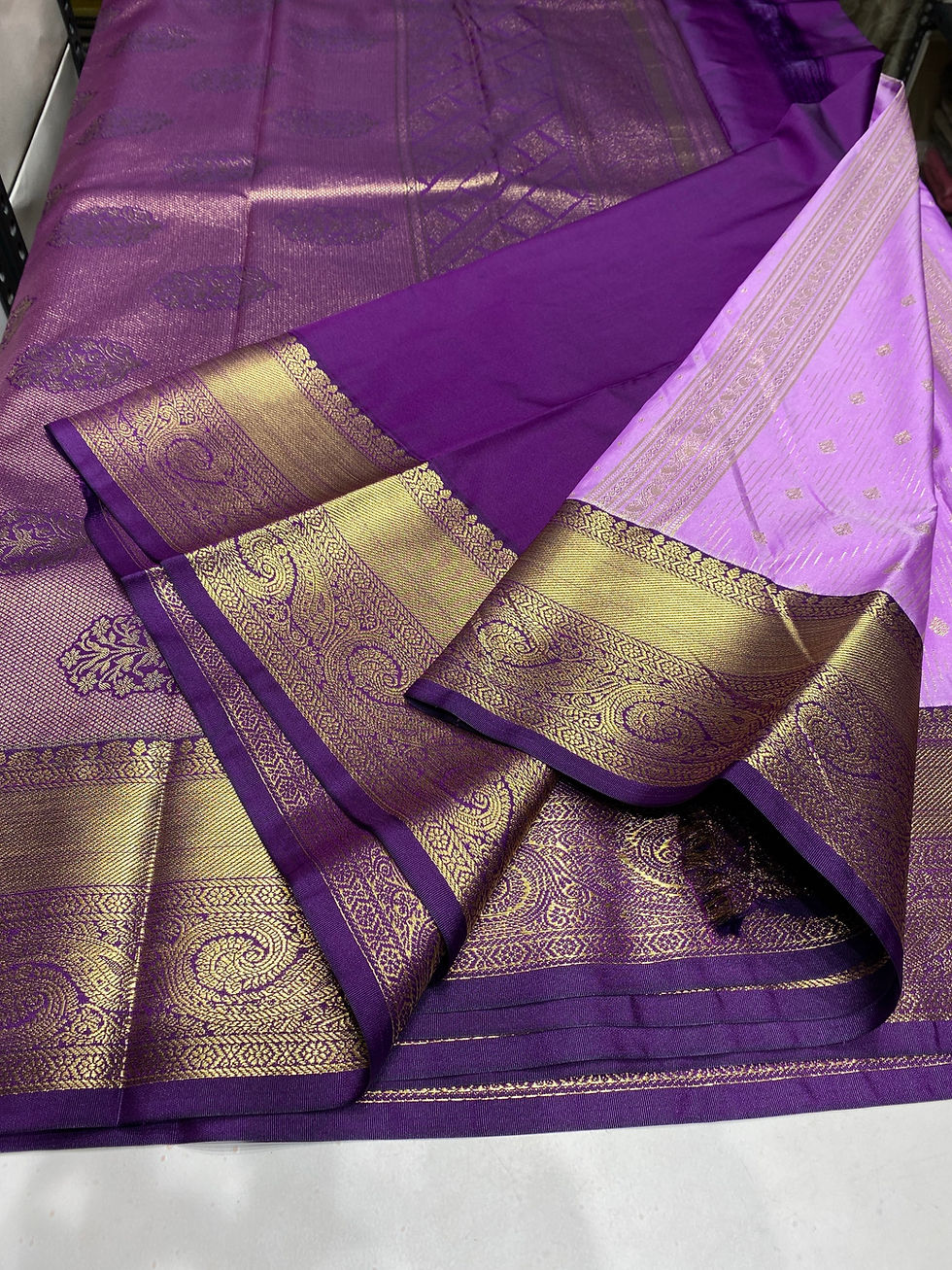 Thumbnail: Lavender Purple vegan Kanjivaram 