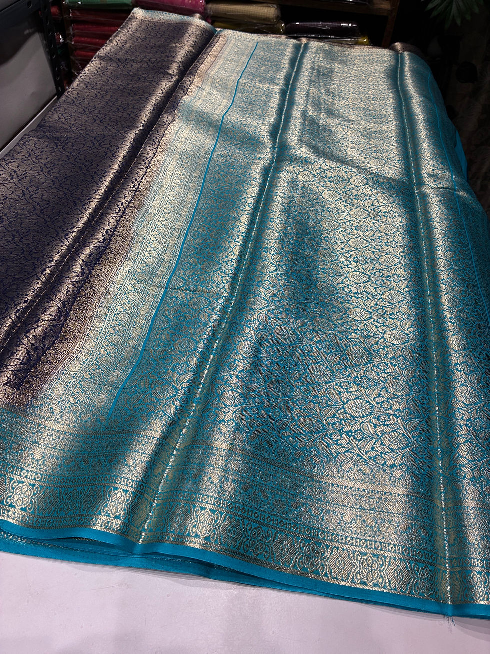 Thumbnail: Mysore silk - Navy blue