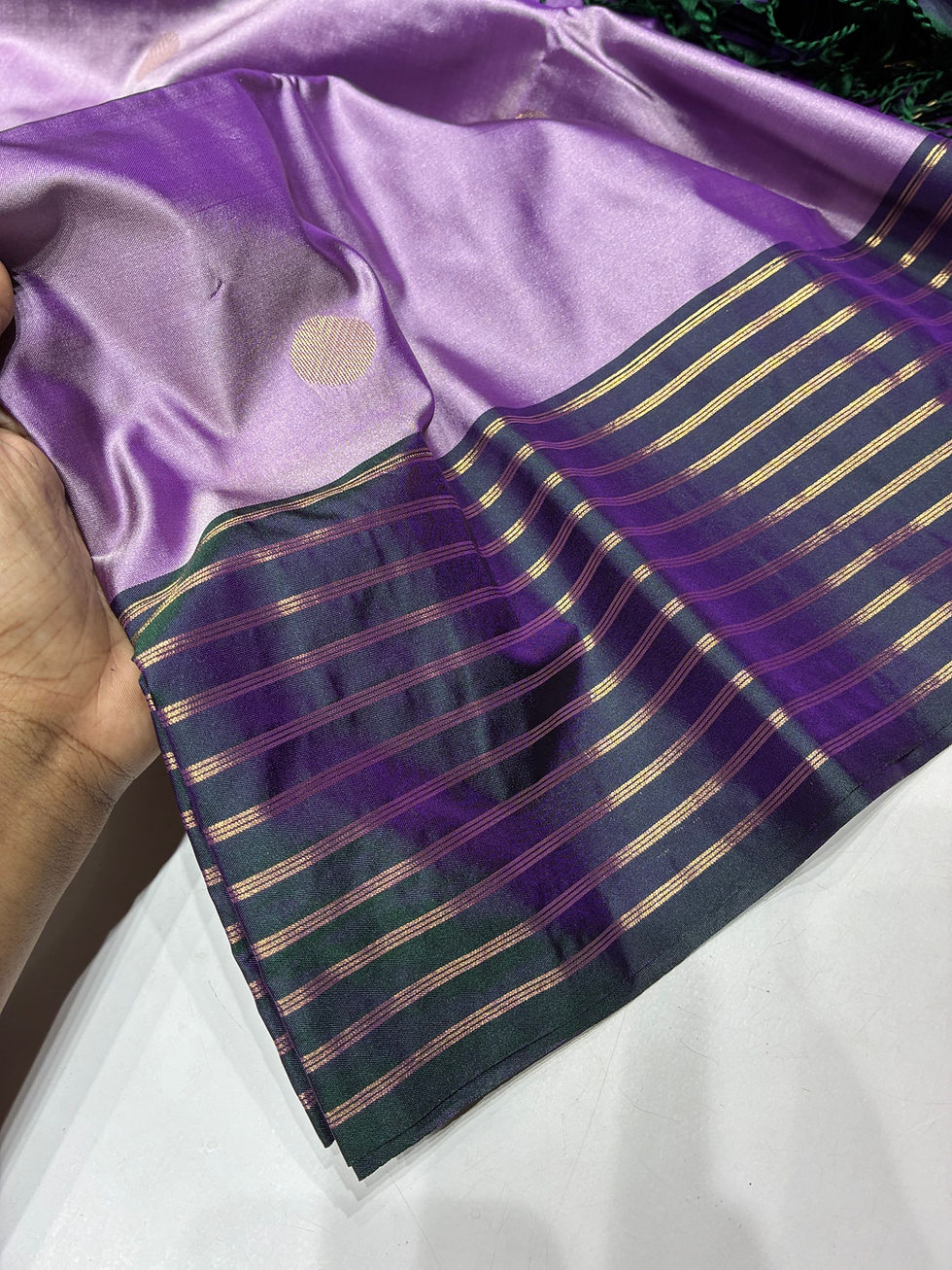 Thumbnail: Lavender Peacock coin soft silk