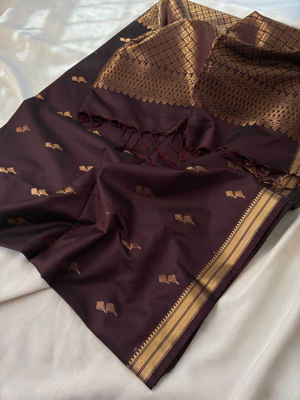 Thumbnail: Dark truffle floral bud soft silk