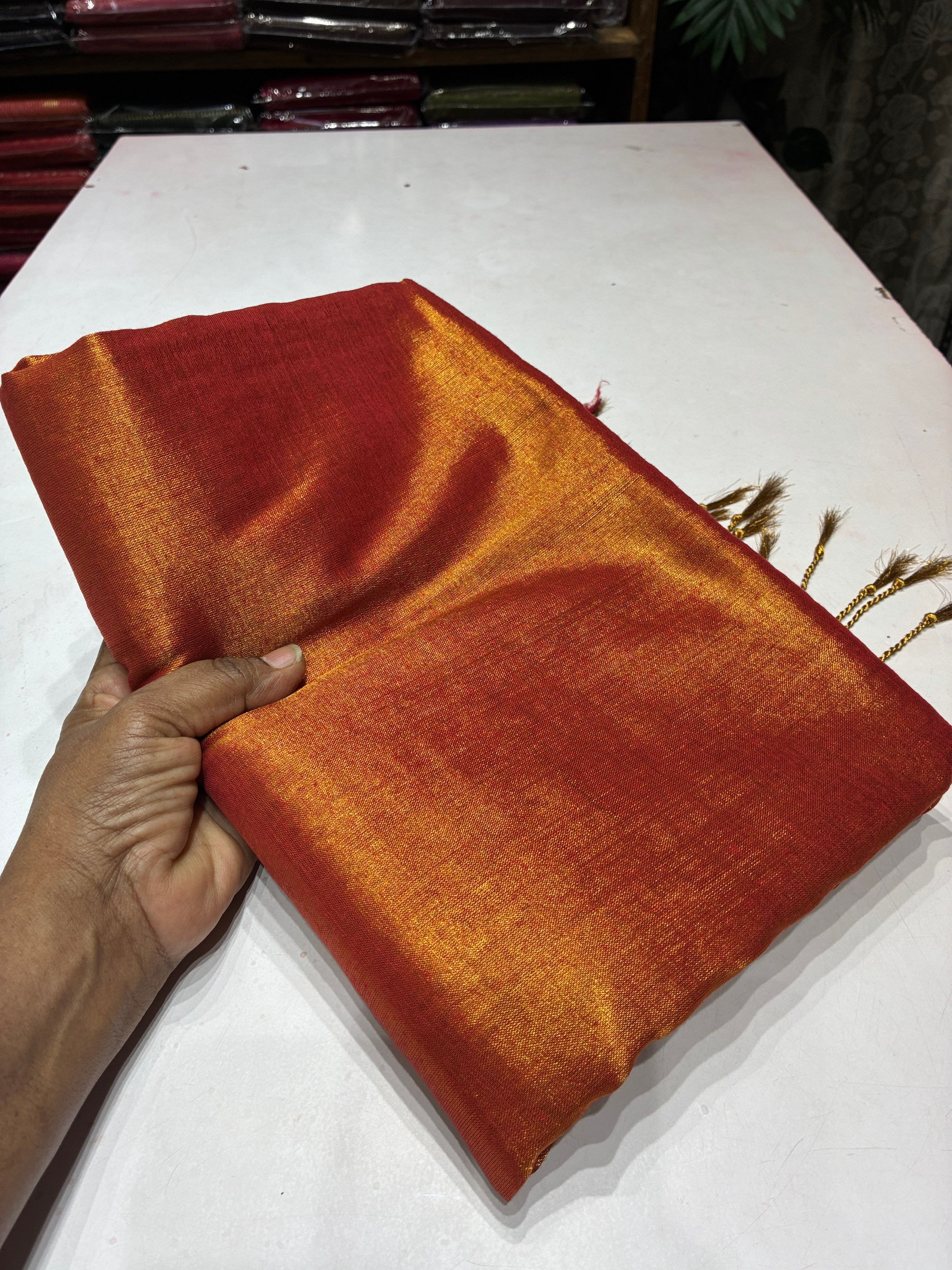 Golden orange mul tissue