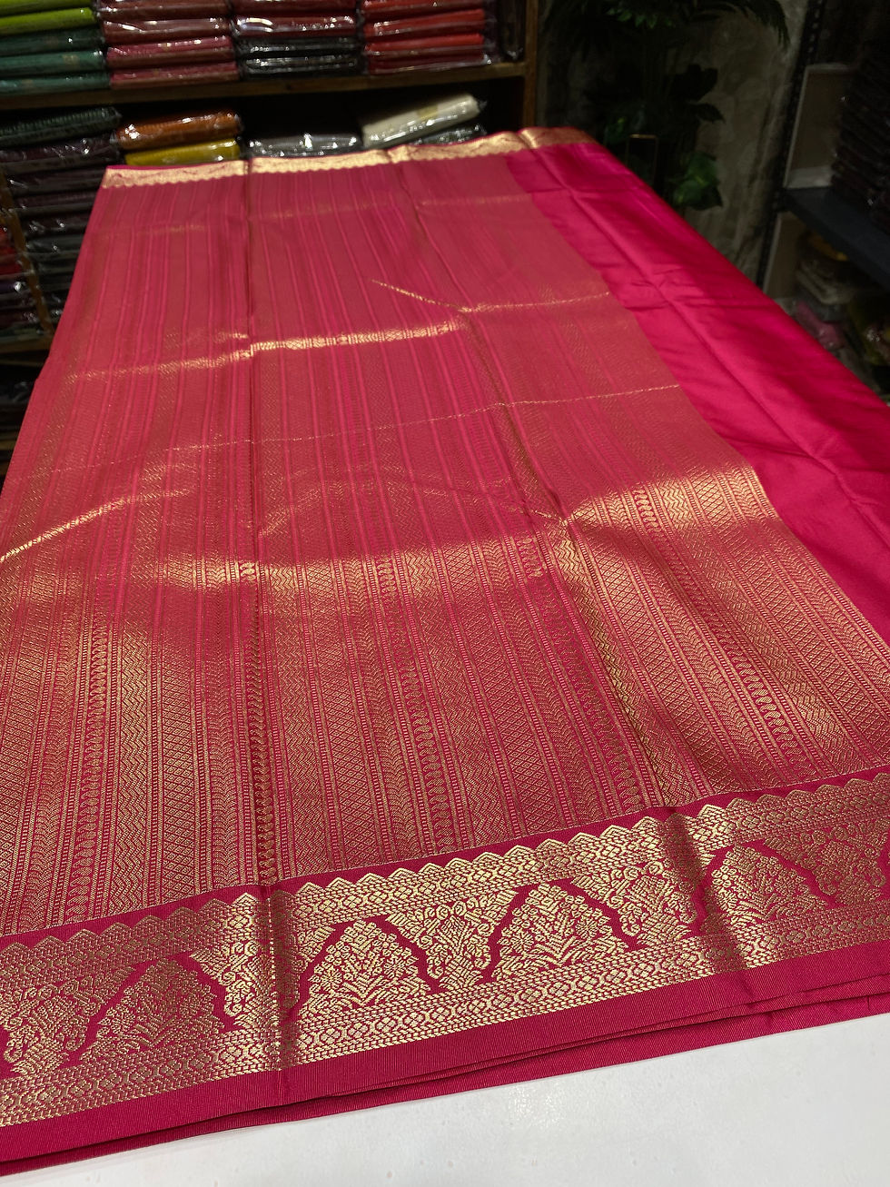 Thumbnail: Midnight blue Rani Vairaoosi lines Mini border