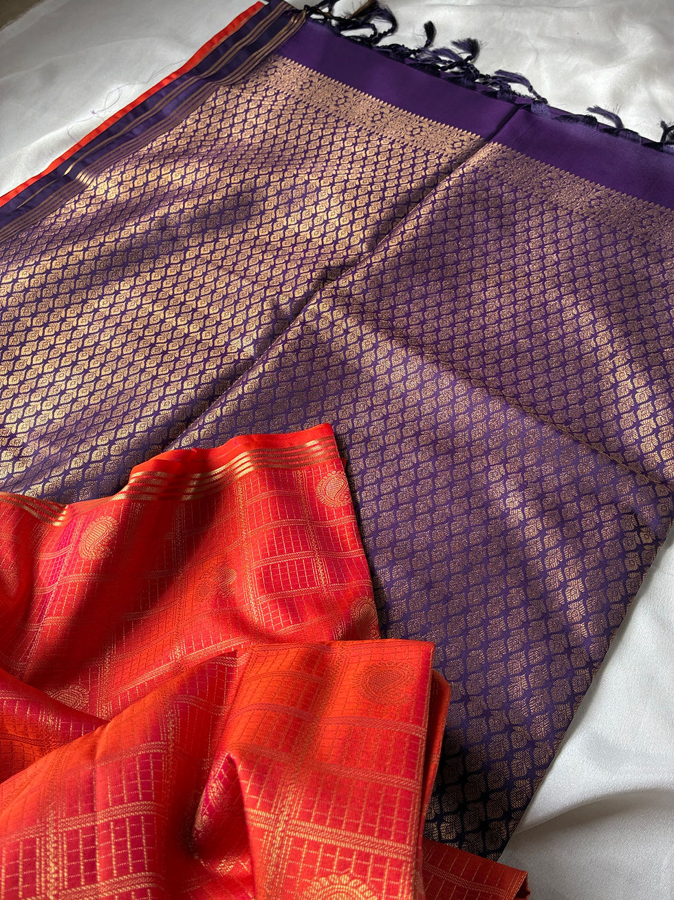Thumbnail: Sunset Purple Multichecks soft silk