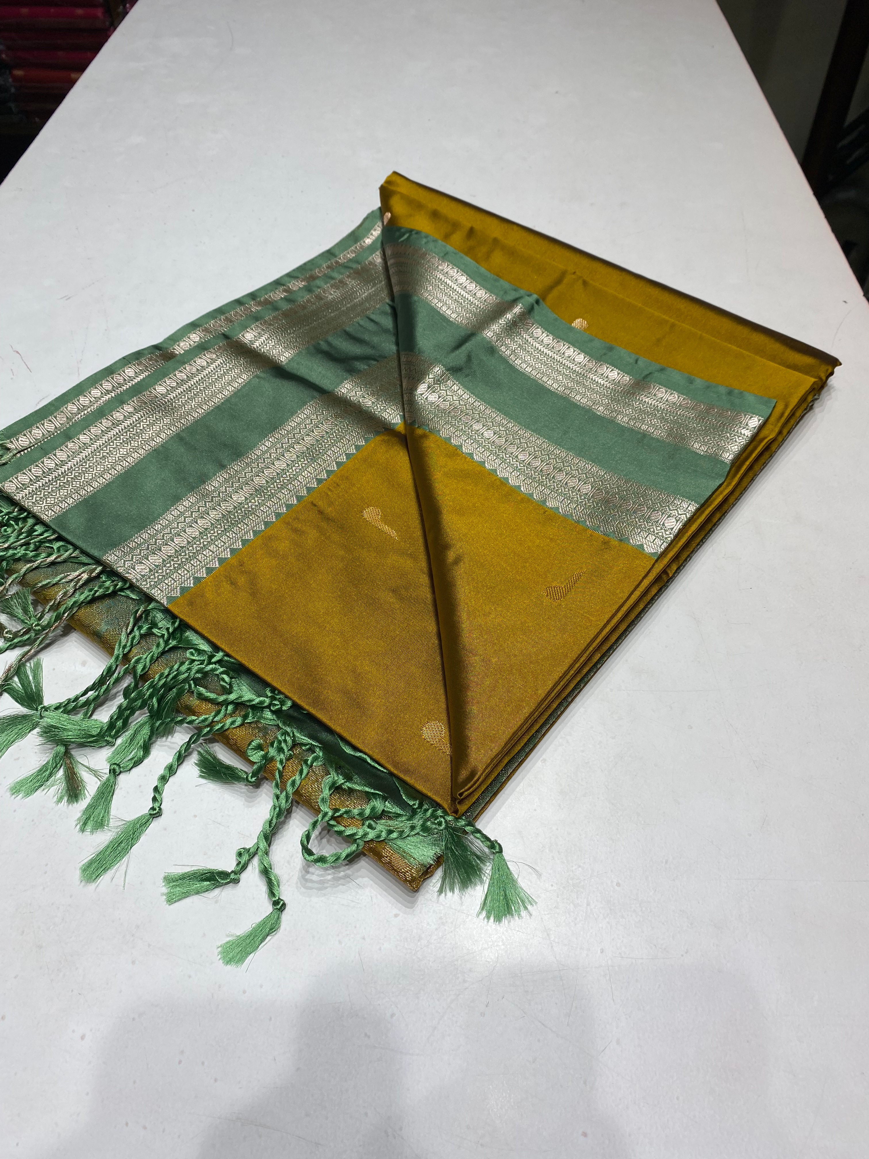 Mustard Yellow Sage Soft silk