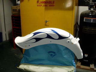 custom paint and graphics on motorcycle