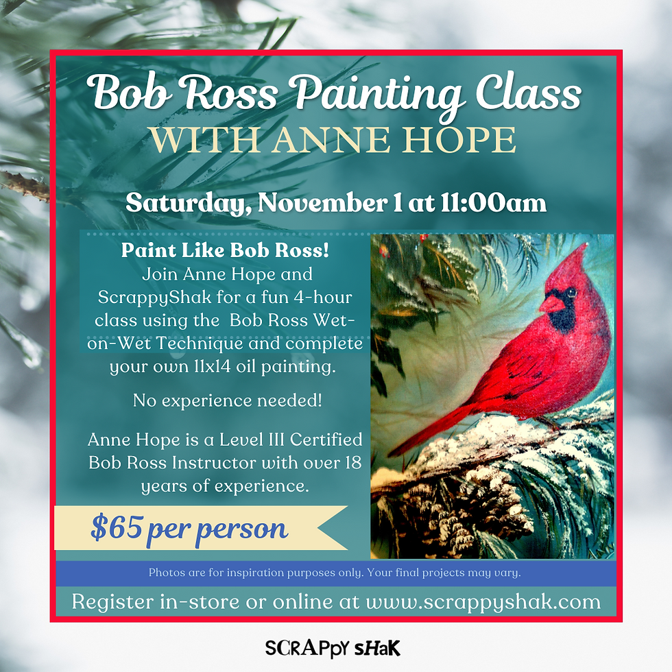 Bob Ross Winter Cardinal Painting Class with Anne Hope