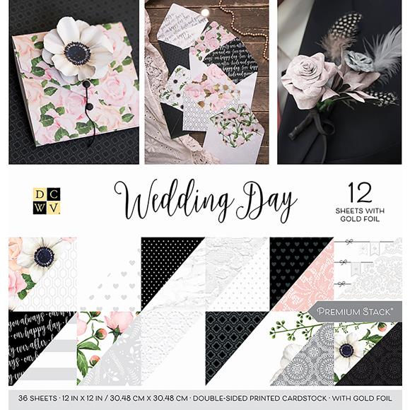 DCWV Dble-Side Cardstock Stack 12X12 36/Pkg-Wedding Day/18 Designs/2 Ea-PS005598