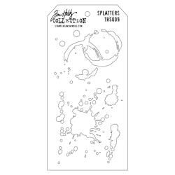 Tim Holtz Layered Stencil 4.125"X8.5"-Splatters-THS-009
