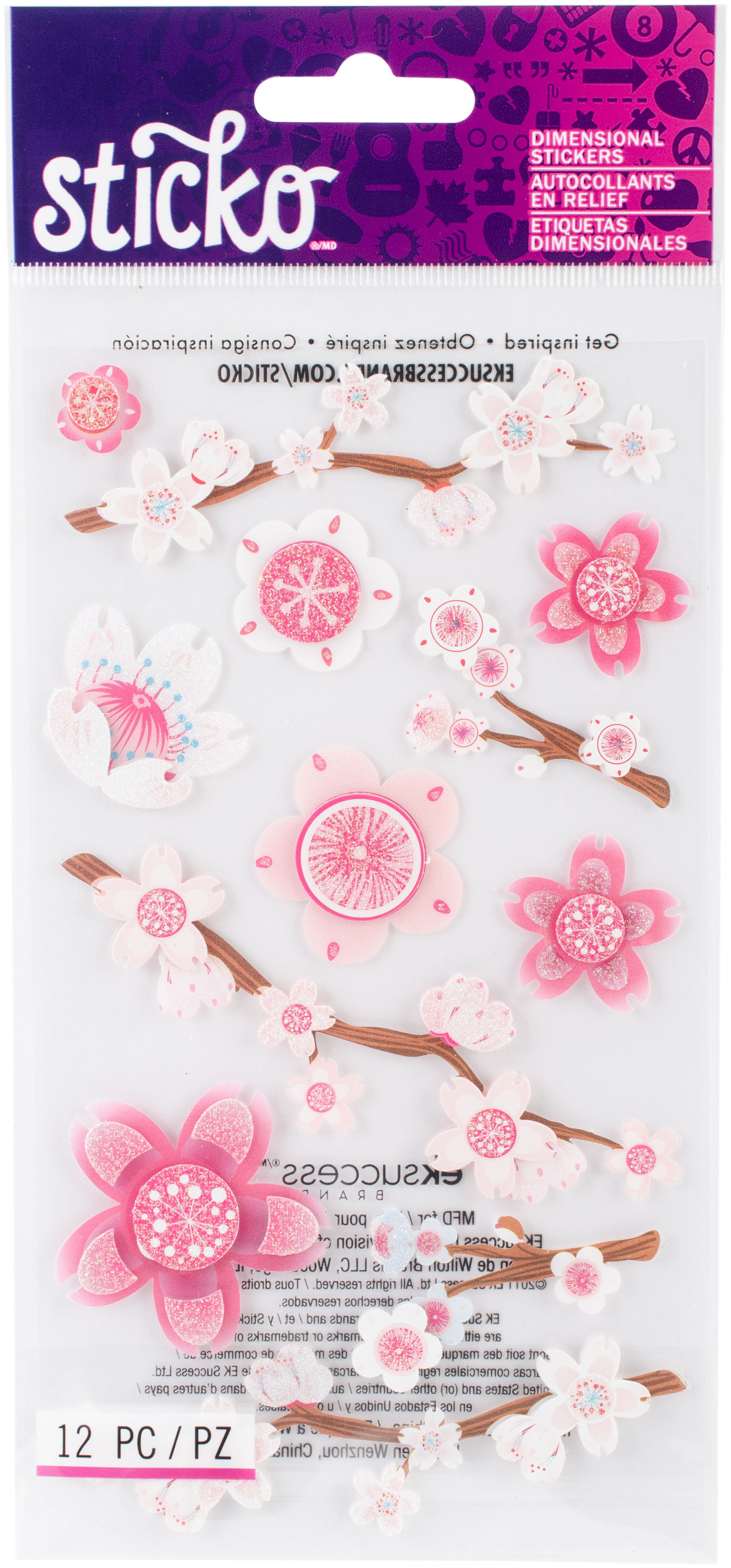 Sticko Dimensional Stickers-Cherry Blossom - Spp1Vel01