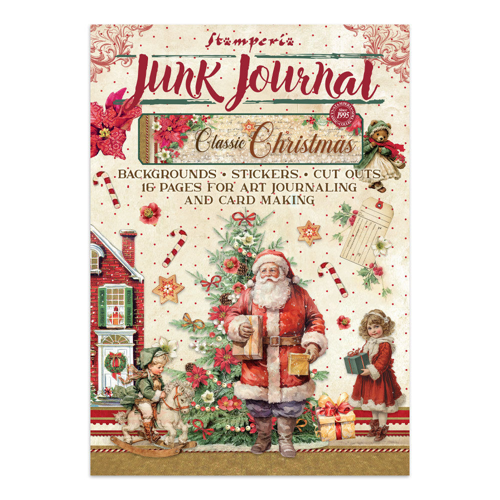 Stamperia - Art Junk Journal: Stickers, Cut-Outs, Bckgrnd- Classic Xmas - SBJK23