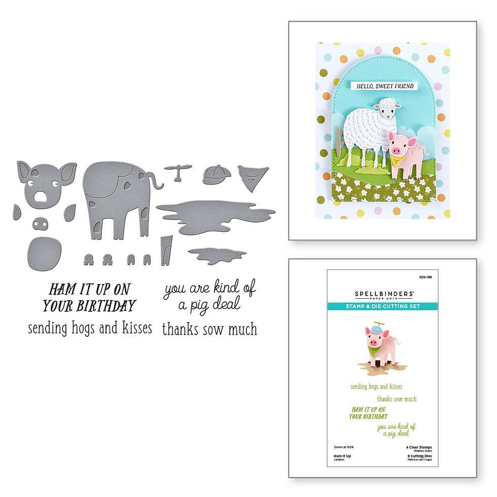 Spellbinders- Ham It Up Stamp & Die Set- SDS-199