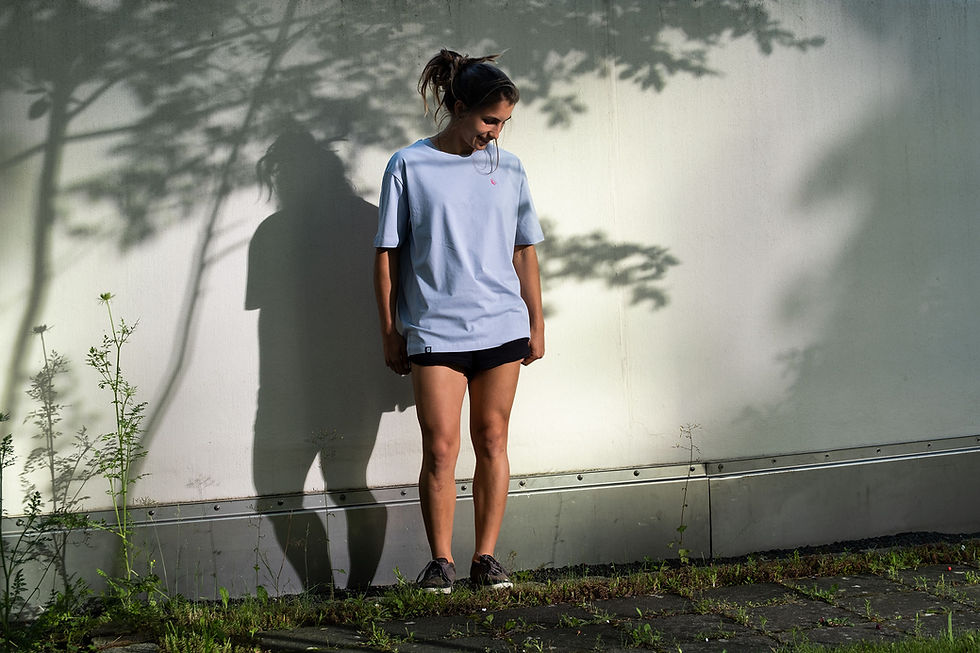 Thumbnail: T-shirt "Stairs" grey blue / pink