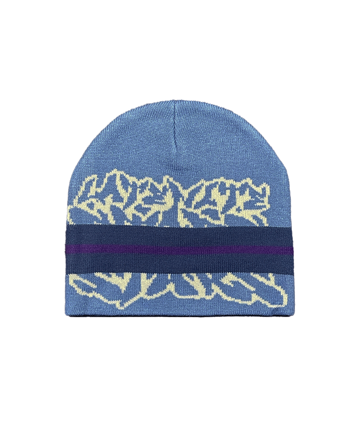 Striped Logo Beanie (Blue)