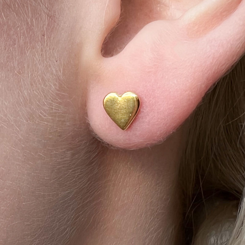 Thumbnail: Earrings, cute Heart earrings studs, gifts for her, Silver, Gold