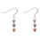 Thumbnail: Three silver, rose gold and metallic small heart earrings with sterling silver earring hook