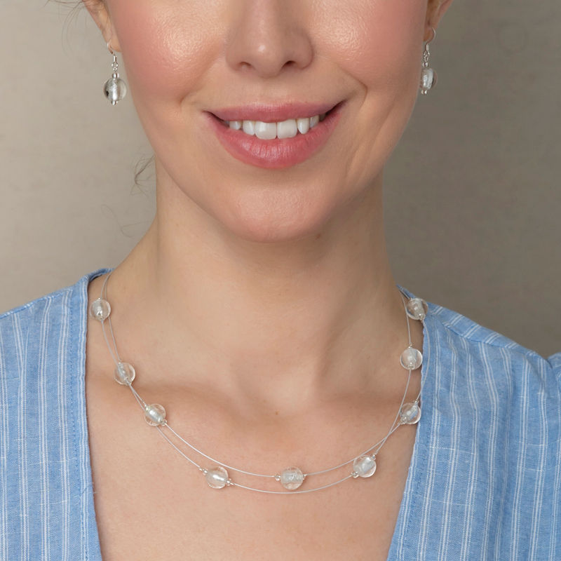 Silver Lined Globes Necklace