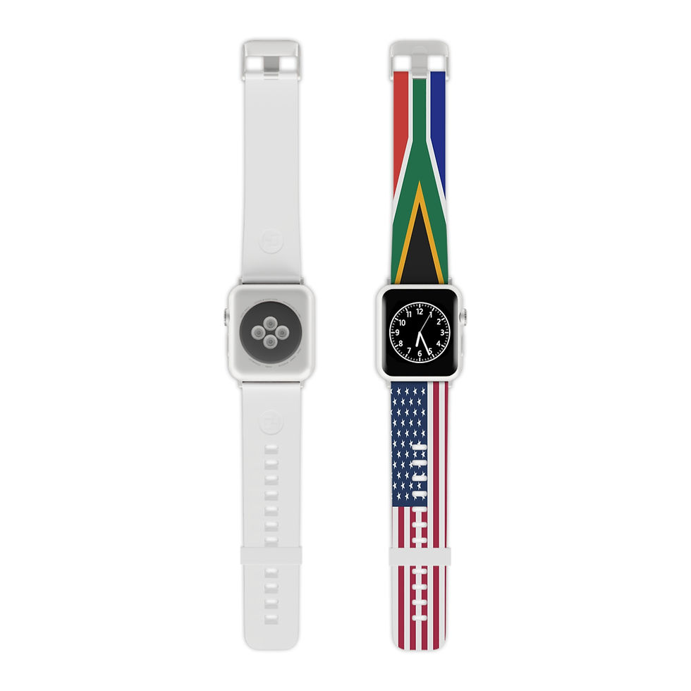 Thumbnail: Patriotic Apple Watch Strap, USA and South African Flag Design, Replacement