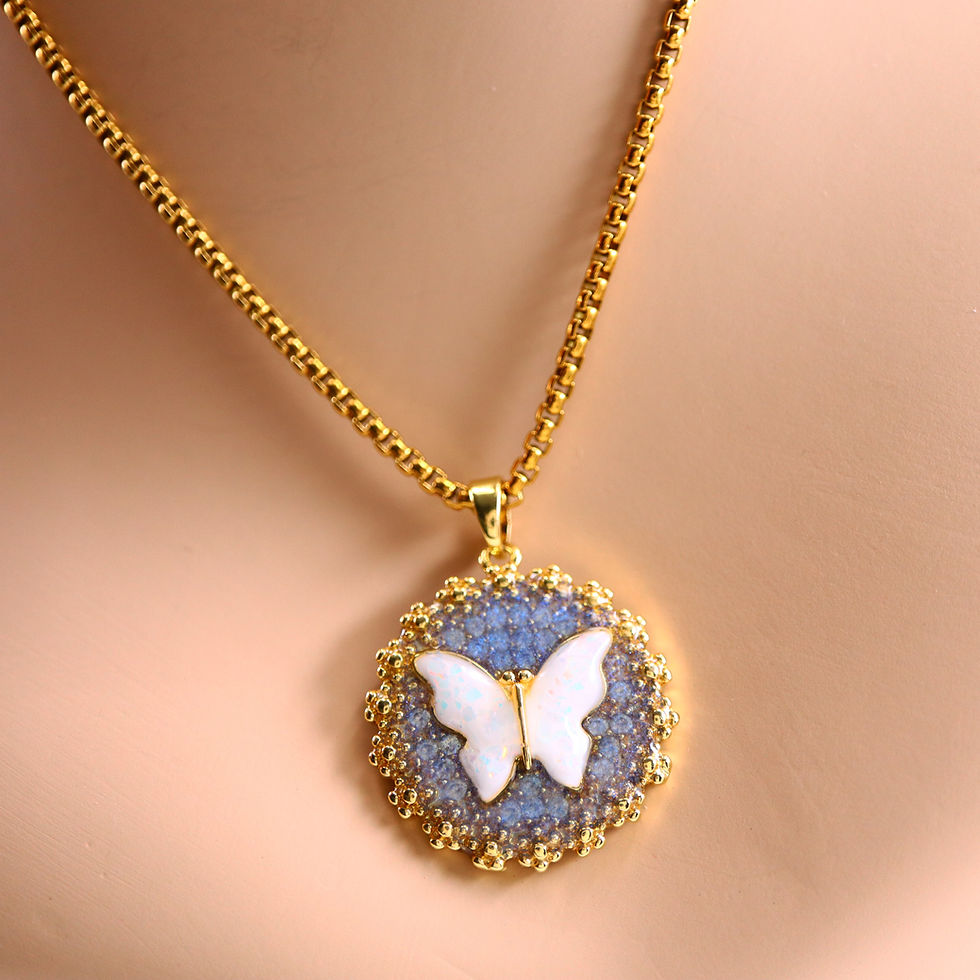 Thumbnail: Opal Glow Butterfly Necklace