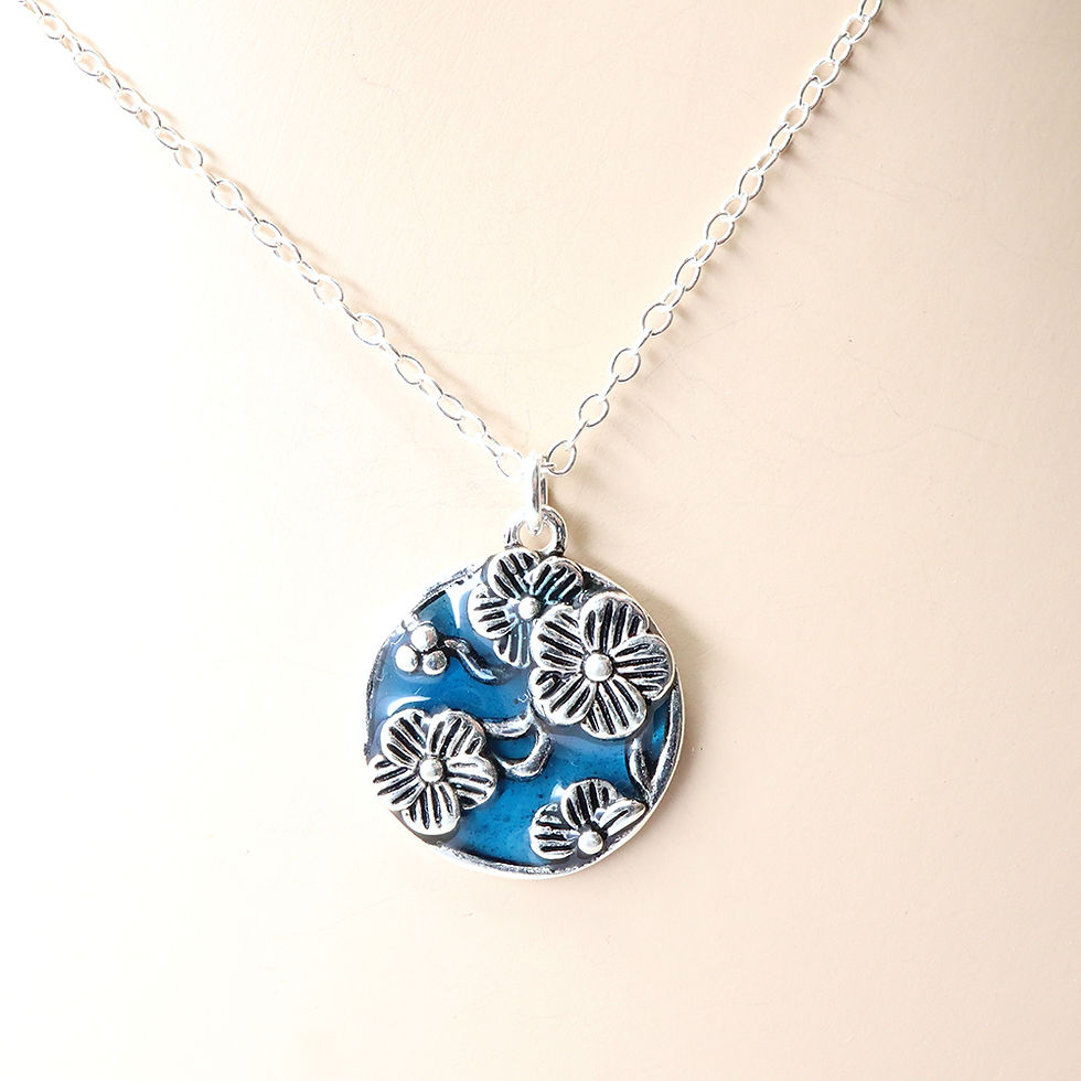 Thumbnail: Snowy Plum Flower Necklace