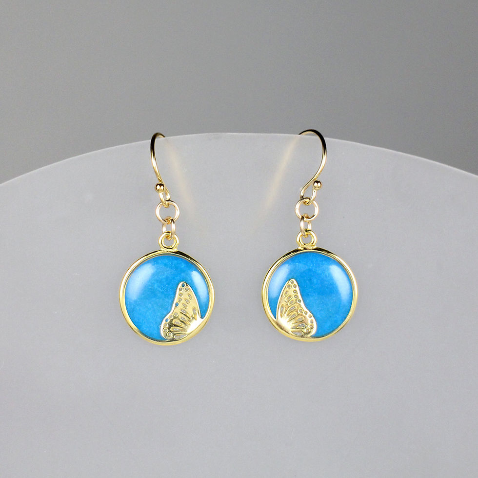 Thumbnail: Dancing Butterfly Gold Earrings