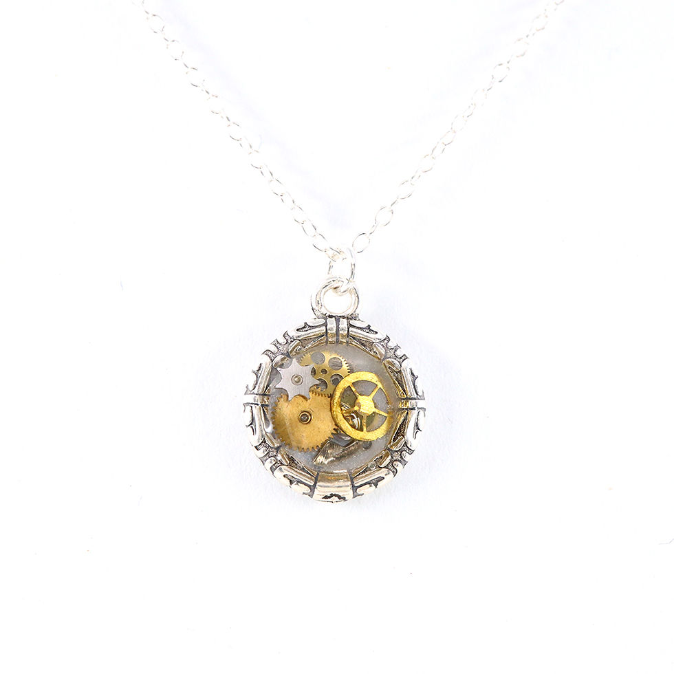 Thumbnail: Steampunk Engraved Floral Necklace