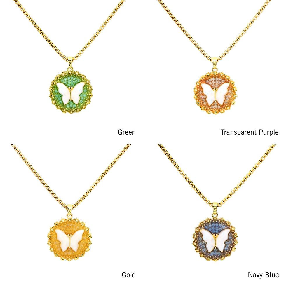 Thumbnail: Opal Glow Butterfly Necklace