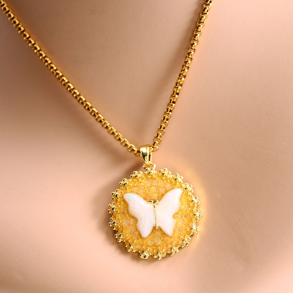 Thumbnail: Opal Glow Butterfly Necklace