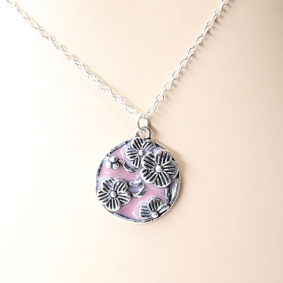 Thumbnail: Snowy Plum Flower Necklace