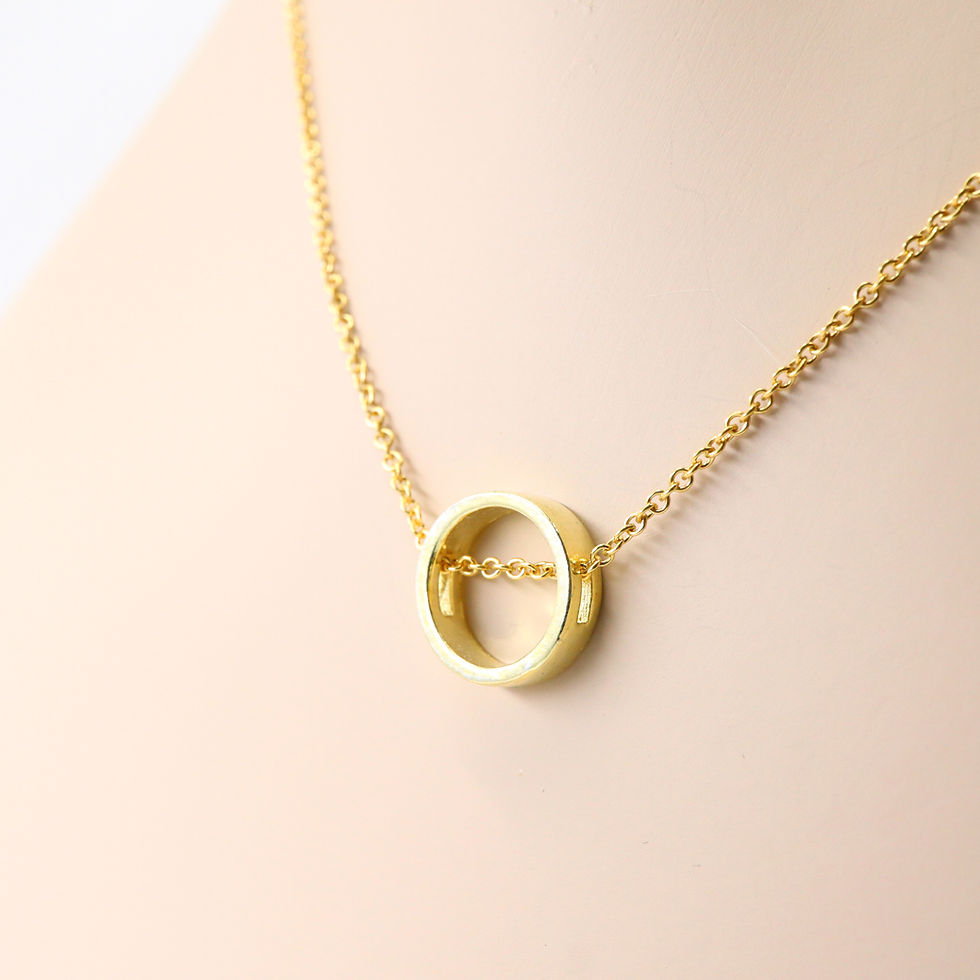 Thumbnail: Dainty Plain Circle Necklace