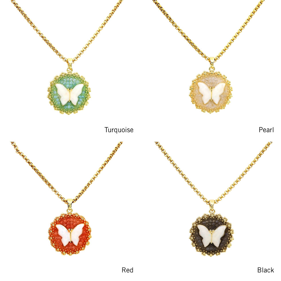 Thumbnail: Opal Glow Butterfly Necklace