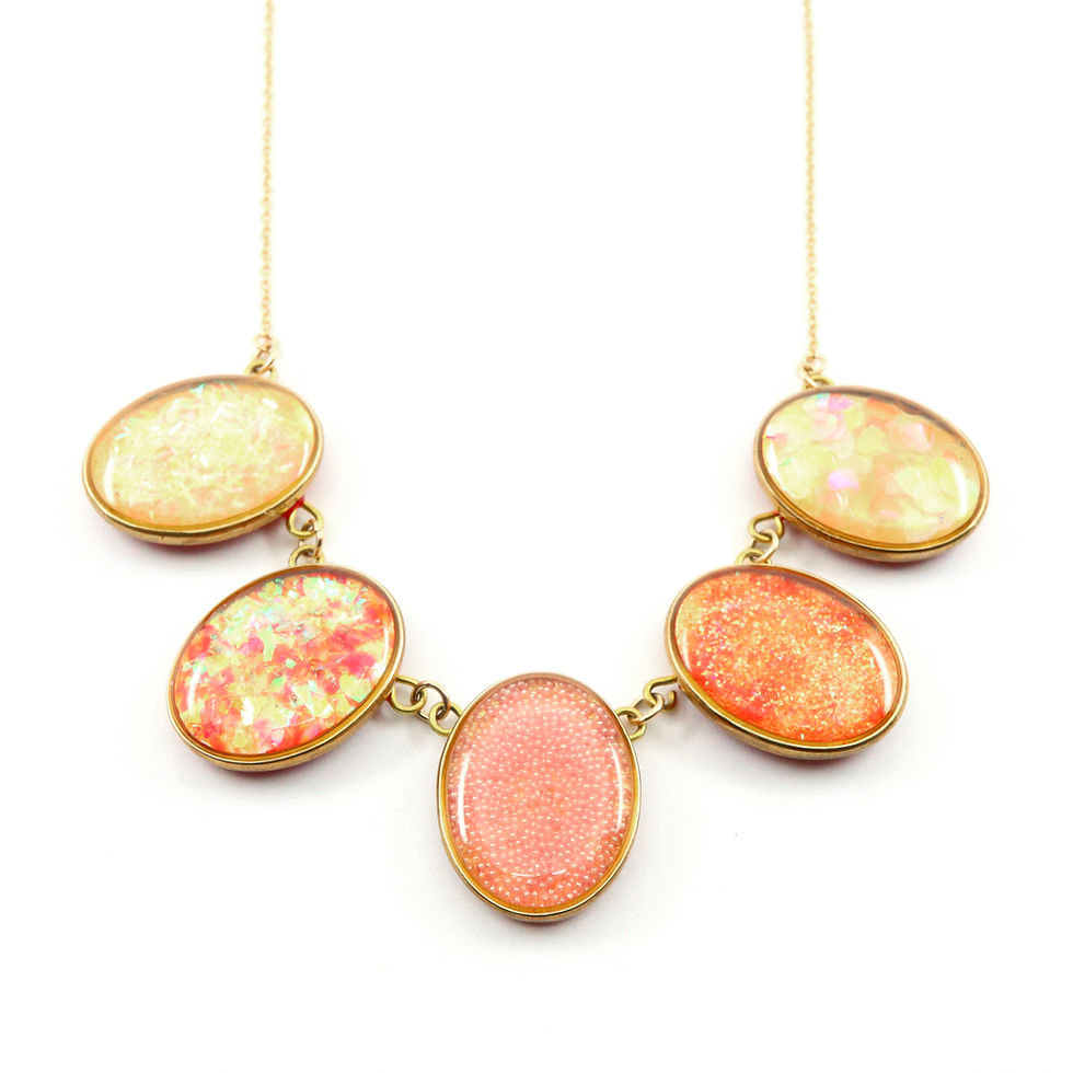 Thumbnail: Gold Composition Statement Necklace - Small