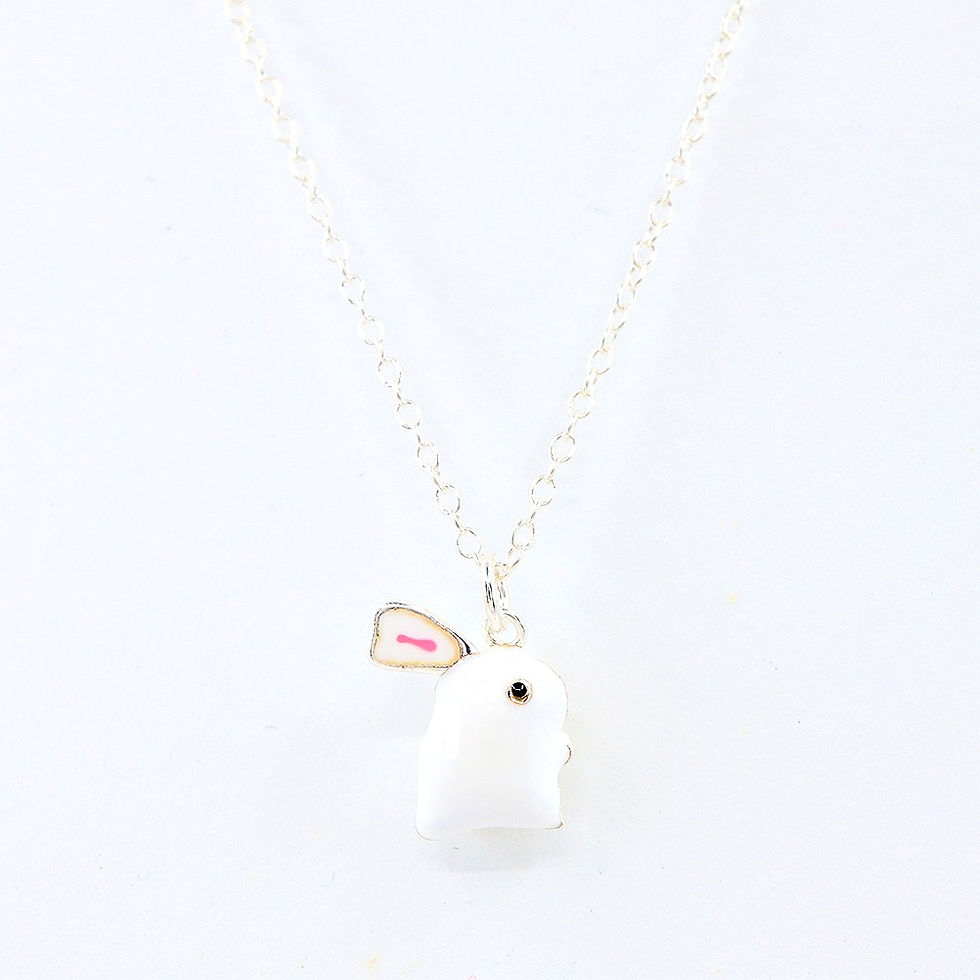 Enamel Bunny Charm Necklace | Vivi Sun Jewelry