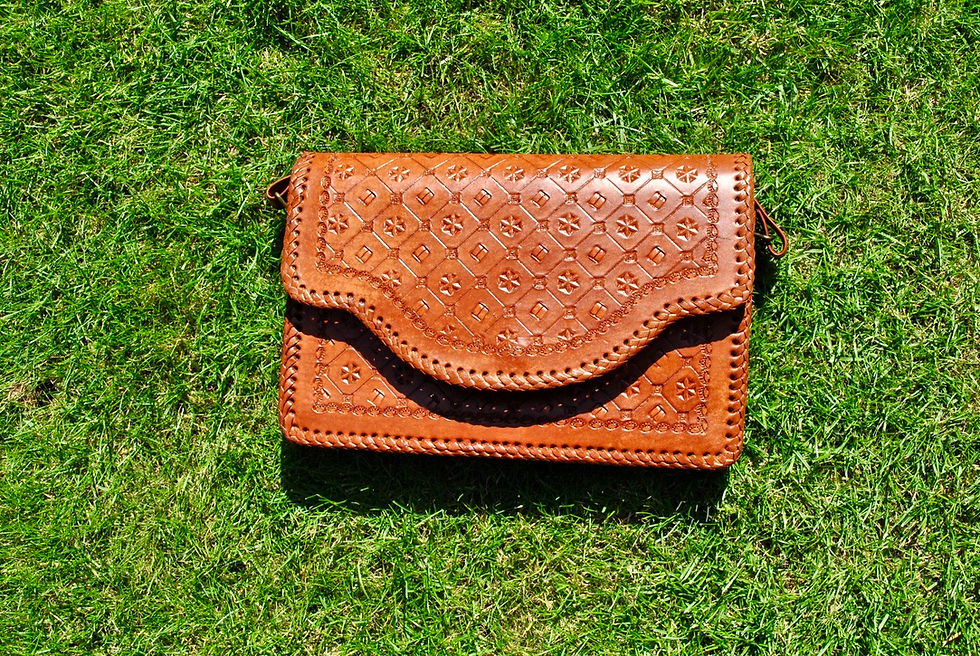 Thumbnail: Envelope Clutch/ Crossbody Patterned Leather