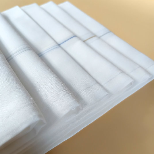 "PARAS" Golden White Border Men's Hankies (XXXL) Pack of 12 pc