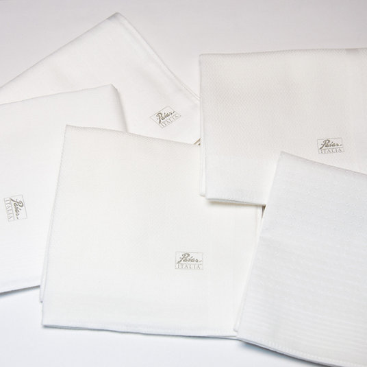 "PARAS" ITALIA Pure White Men's Hankies Pack of 12 pc