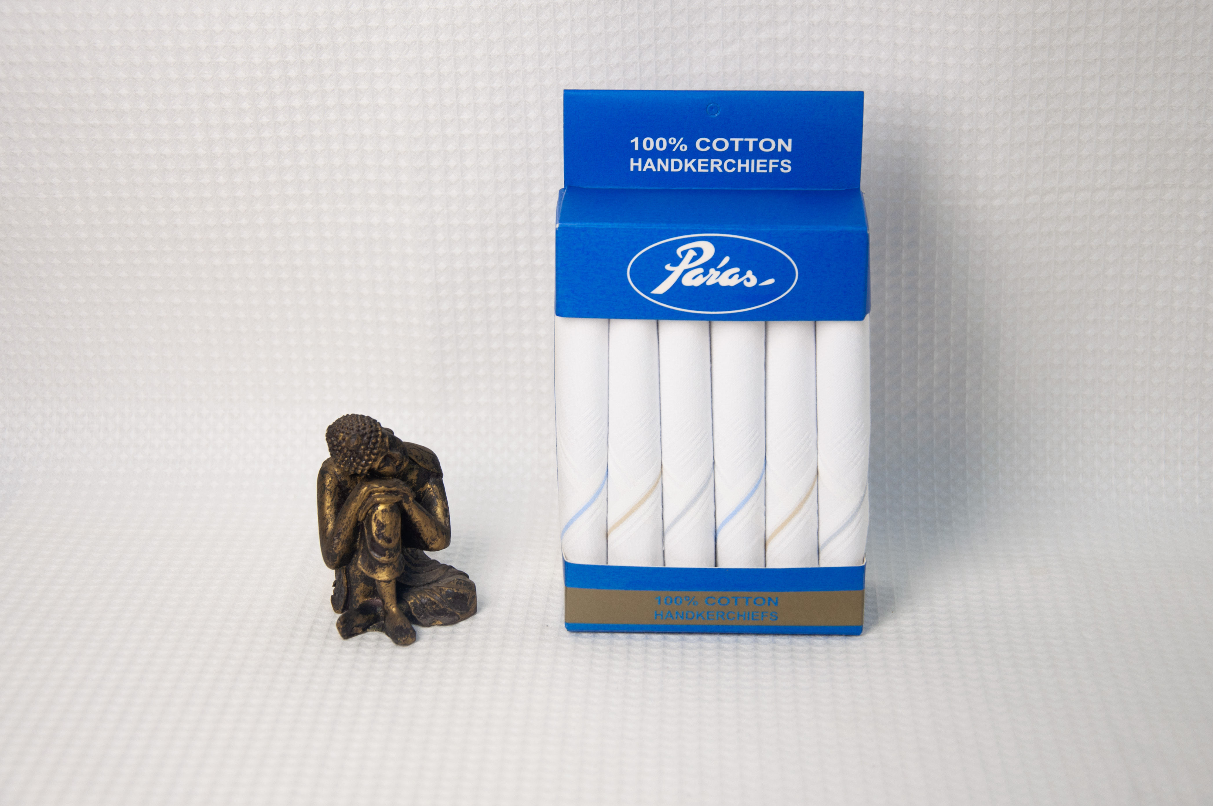 Handkerchiefs (Men's) "PARAS" Brand White+ Color Stripe Pack of 6pc