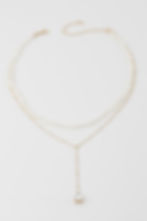 Double Pearl Teardrop Necklace www.jkembers.com