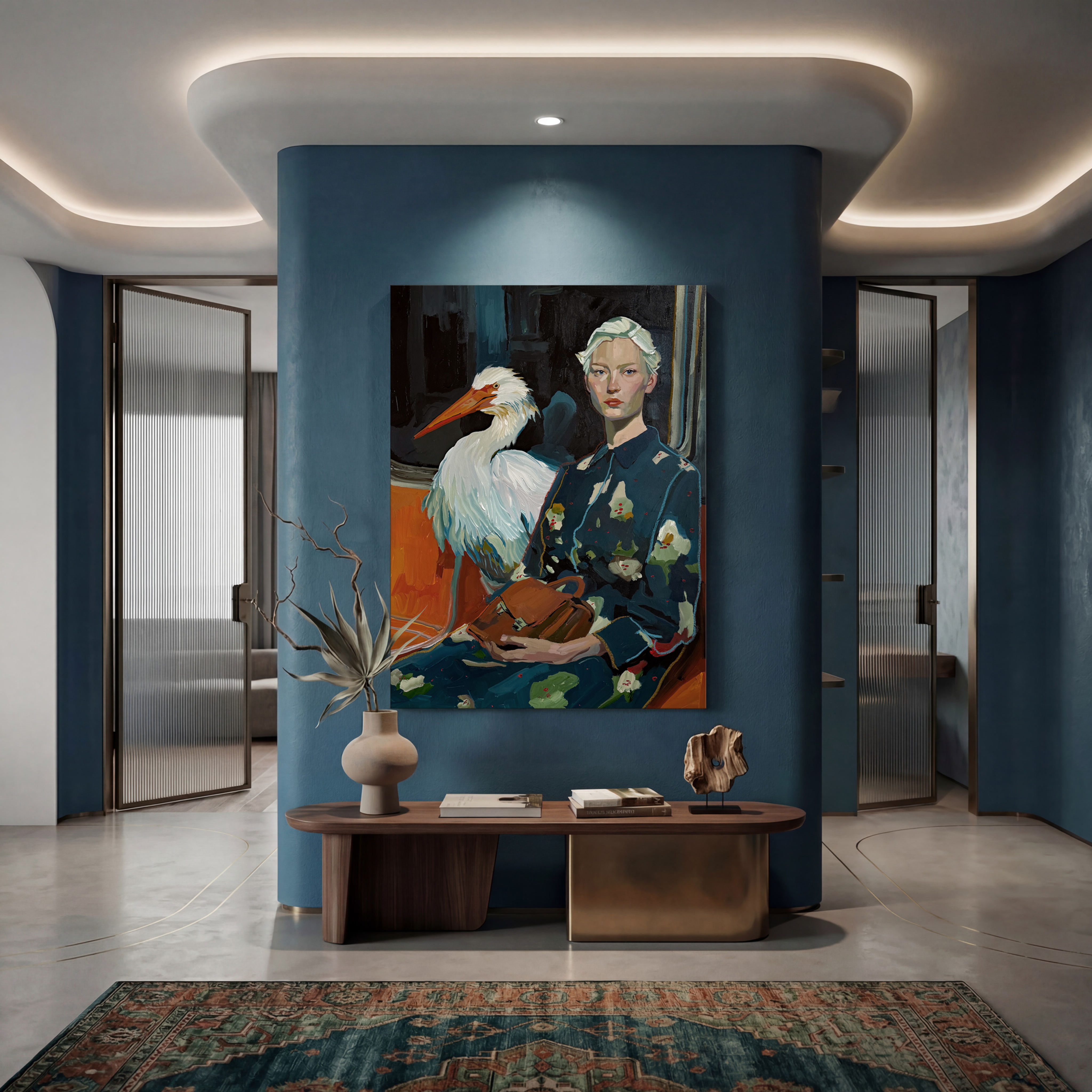 Stork Travels - Canvas Print