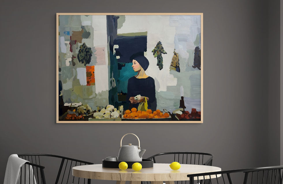 Thumbnail: The market  Original Painting