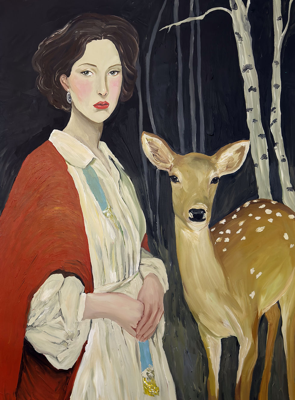 Thumbnail: Lady and Fawn - Limited Edition Print