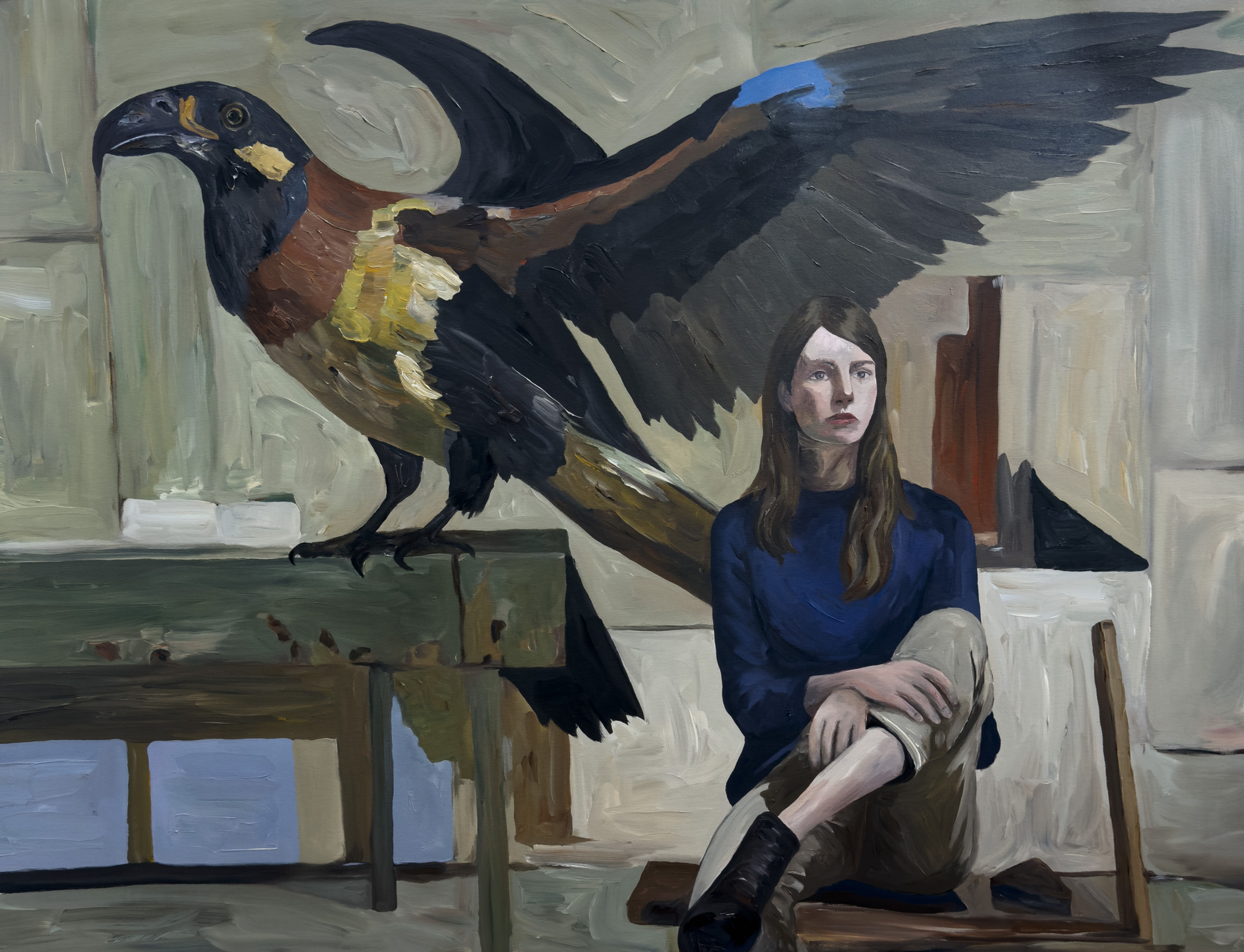 Behind her Canvas Print